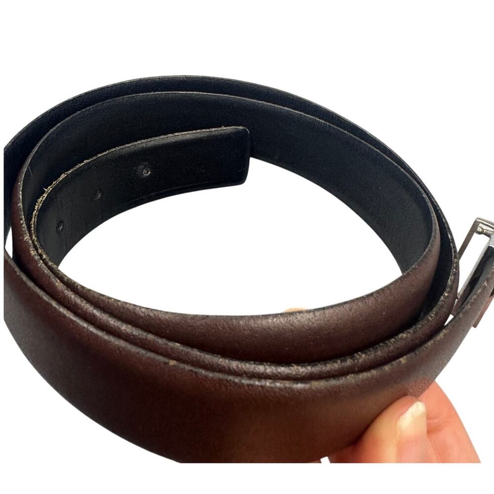 YSL Reversible Leather Belt Mixed Metal Vintage Minimalist Preppy Old Money - Picture 3 of 10